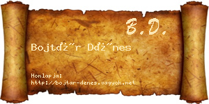 Bojtár Dénes névjegykártya